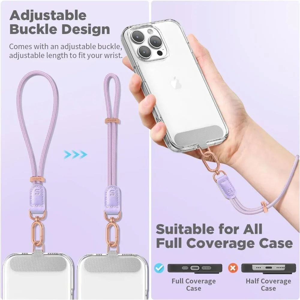 Phone Wrist Strap Keychain Nylon Leather Anti Theft Tether for Women